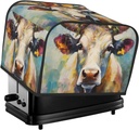 Oven Cover Kitchen Bread Machine Protector,4 Slice Toaster Cover For Home,Fingerprint Coaster Cover,Kitchen Small Appliance,Oil Painting Flower Cow
