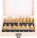 KOWOOD Router Bits Set of 15 Pieces 1/4 Inch Woodwork Tools for Beginners