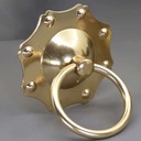 Antique Ring Door Knocker, Antique Bronze Door Knocker European Flower Door Handle Retro Entrance Door Decoration Accessories/Brass/15Cm Diameter ( Color : Brass , Siz(Color:Brass,Size:6Cm Diameter)