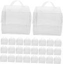 Homoyoyo 10pcs Clear Cake Carrier Boxes with Handles Portable Transparent Cake Packaging for Birthday Desserts and Sweets for Freshness and Presentation