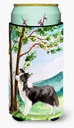 Caroline's Treasures CK2025TBC Under The Tree Border Collie Tall Boy Hugger Can Cooler Sleeve Hugger Machine Washable Drink Sleeve Hugger Collapsible Insulator Beverage Insulated Holder