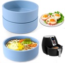 XANGNIER Silicone Air Fryer Egg Mold,3 Pcs Reusable Nonstick Egg Bites Pan-Alternative to Microwave Egg Cooker/Sous Vide Egg Bite Maker,BPA Free,Dishwasher Safe,Air Fryer Accessories,Blue