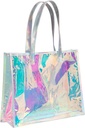 Muka Holographic Tote Bags PU Handle, Wedding Present Bags, Sports, Office, Travel Storage Bag-14.5"x11.5"x4.7"