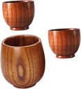 IMIKEYA 1set Drinking Cup Natural Wood Sake and Beverage Mugs for Juice and Water for Picnics Barbecues and Home Decor