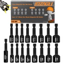 17PCS Magnetic Nut Driver Set | SAE and Metric | Premium Impact Power Hex Nut Driver Drill Bit Master Kit | 1/4 Inch Hex Shank | Cr-V Steel (17PCS Magnetic Nut Driver (Short))
