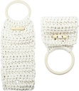 Aerbee Macrame Towel Holder Ring, 2Pcs Handmade Crochet Dish Towel Holder for Kitchen & Bathroom, Decorative Boho Macrame Kitchen Towel Hanger Loop Ring, Unique Gift for Christmas (Button Style)