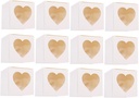 PRETYZOOM 12pcs Square Heart-shaped Pastry Box Window Cake Carrying Case Baking Box for Egg Tart Holder
