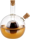 2 in 1 Oil and Vinegar Dispenser Bottle Cruet, Olive Oil and Balsamic Vinegar Dispenser Container, Transparent Dual Glass Dispenser for Kitchen Cooking
