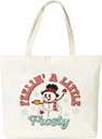 Christmas Canvas Tote Bags for Women, Xmas New Year Gifts Party Decor-L01-L22