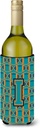 Caroline's Treasures CJ1063-ILITERK Letter I Football Aqua, Orange and Marine Blue Wine Bottle Hugger Bottle Cooler Sleeve Hugger Machine Washable Collapsible Insulator Beverage Insulated Holder