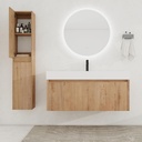 48 Inch Bathroom Vanity with Sink, 48” Floating Bathroom Vanity with Glossy Resin Sink, Modern Plywood Cabinet with Two 12" Small Storage Cabinets, Wall Mounted Cabinet Set