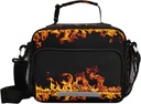 Fire Flames Insulated Lunch Bag Large for Women Men Creative Unique Cooler Tote Bag with Adjustable Shoulder Strap Reusable Picnic Lunch Box Outdoor for Adult Office