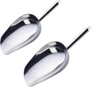 2pcs Stainless Steel Ice Shovel Heavy Duty Rice Scoop Flour Shovel for Kitchen Tea and Party Use Elegant Design for Serving Desserts and Snacks
