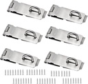 ZOENHOU 6 Pack 4 Inch Door Hasp Latch Locks, Stainless Steel Security Padlock Hasp with Mounting Screws, Door Gate Lock Hasp for Shed, Cabinet, Furniture, Drawer