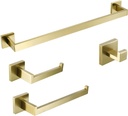 BAGNOLUX Bathroom Hardware Set 4 Pieces, Bath Towel Holder Set SUS304 Stainless Steel, Towel Bar Rack Set for Wall Mounted, Gold Bathroom Accessories Set Heavy Duty, Brushed Light Yellow Gold