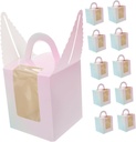 PRETYZOOM 50pcs Small Pastry Boxes Baked Goods Boxes Cake Holder Window Ideal for Shops Bakeries