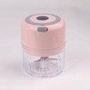 Electric Mini Food Processor, 8.45oz Capacity, USB Rechargeable, Stainless Steel Blades, Wireless Garlic Chopper, Touch Control (Pink)