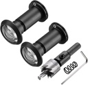 PATIKIL 5/8" Door Viewer Peephole, 2Pcs Copper Privacy Door Viewer with Privacy Cover, 200-Degree Fits 1-3/8" to 2-3/8" Door Peep Hole with 16mm/0.63" Drill Bit for Security, Black