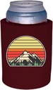 Retro Mountains Thick Foam Can Coolie (2 Pack, Burgundy)