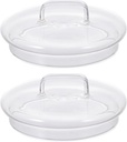 Cabilock Glass Beverage Dispenser Lid,Food Jar Lids 2pcs Replacement Glass for Celebration,Clear Airtight Canister for Canning Jar Mason Jar Replacement s