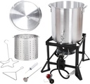 Red Mountain Valley 36QT Outdoor Propane Camping Deep Fryer with Basket, Drain Valve and Timer for Turkey, Fish and Seafood,Seafood Boiler, Large Outdoor Cooking Equipment, 54,000 BTU, 36qt Stock Pot