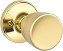 J-Series by Schlage Byron Door Knob with Standard Trim, One-Sided Non-Turning Dummy Handle, Bright Brass, J170 BYR 605