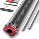 Single 2’’ Right Hand Wound (Red Cone) Garage Door Torsion Spring with Winding Bars,Professional High Precision Oil Tempered Spring for Garage Door Repair,Min 18,000 Cycles(0.218x2’’x32’’)