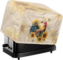 Rooster Toaster Cover 4 Slice with Top Handle Fade Resistant Dust Protection Bread Maker Covers Fingerprint Protection Table Decor Gifts