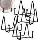 PRETYZOOM 4 Pcs Metal Plate Holder Display Stands for Dishes Photos Frames Books Sturdy Easel Design for Home Cafe Office Exhibition Use Matte Finish for Showcasing Decor