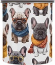 ALAZA French Bulldogs with Hat Dogs Airtight Coffee Bean Canister 30oz Food Storage Containers with Lids For Gournd, Tea, Sugar, Flour, Rice, Cereal, Candy Cookie Jar