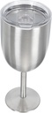 OUNONA Stainless Steel Double Stemmed Wine Goblet with Lid Insulated Multi Function Wine Cup for Home Party Restaurant and Stylish