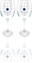 Popov 12 Oz Jeweled Wine Stemmed Goblets w/Rhinestones, Red White Wine Glasses on Stem, Set of 2