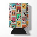 Caroline's Treasures MLM1152CC Lots of Tricolor Cavalier Spaniel Can or Bottle Hugger Cooler Washable Drink Sleeve Collapsible Beverage Insulated Holder, Can Hugger, Multicolor
