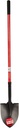 Emsco Group Workforce Tools Round Point Shovel - Sturdy 48” Fiberglass Handle - Heavy Duty 16 Gauge Steel Head
