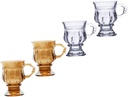 4pcs Vintage Embossed Glass Goblets Elegant Dessert and Coffee Holders for Home Bar for Whiskey Ice Milk Tea