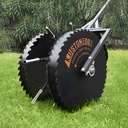 Patented Rolling Lawn Coring Aerator Yard Grass Pulling Plugs Manual Aeration Tool Push Roller Rotary Compacted Garden Soil Loosening