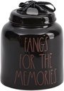 Fangs for the Memories Halloween Decorative Cookie Jar, 8 oz, Black with Red Text