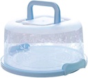 Cake Carrier, Portable Round Cupcake Serving Tray Stand Box with Two Sided Cake Holder for Muffins Cheesecakes Bundt Cakes Brownie (Blue)