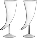 Hemoton Glass Crystal Cocktail Cups Horn Shaped Glass Cocktail Goblet Wine Goblet Wine Flutes Drinking Cup For Bar Home Wedding Party Banque