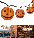 Halloween Lantern String Lights, Jack O Lanterns Pumpkin String Lights Plug in, 10 Orange Lights String 9.83FT Connectable Indoor/Outdoor Halloween Decorations