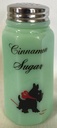 Sugar Shaker - Paneled - Rosso Exclusive - Jade w/Cats, Dogs, Birds - American Made - Mosser Glass USA (Red Bow Scottie Dog w/Cinnamon Sugar)