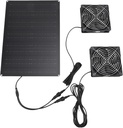 Solar Powered Dual Fan Kit High Speed Cooling Ventilation Fan for Pet House