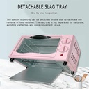 12L Mini Oven Countertop Air Fryer, Multi-Function Convection Toaster Oven (Pink) (Pink, S)
