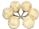 AnNafi® Cabinet Knobs Full Knott Jute | Rope Doorknobs Nautical Twisted Decorative for Cabinets, Wardrobes, Cupboards, Drawer, Nautical Hardware Décor 1.25" | Jute Rope Drawer pulls (6)