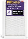 Filtrete 16x25x1 AC Furnace Air Filter, MERV 12, MPR 1500, CERTIFIED asthma & allergy friendly, 3 Month Pleated 1-Inch Electrostatic Air Cleaning Filter, 2-Pack (Actual Size 15.69 x 24.69 x 0.78 in)
