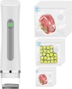 Vacuum Sealer for Food, Handheld Vacuum Sealer with 30 Reusable Bags, One Touch Food Vacuum Sealers Machine with Visible Water Tank for Kitchen Storage and Preservation
