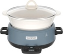 MAGNIFIQUE 5 Quart Programmable Slow Cooker with Auto Warm Setting, Glazed Ceramic Liner, Kitchen Small Appliance for Family Dinners, Blue