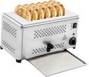 6 Slice Toaster,Commercial Toaster Stainless Steel Bread Baking Machine,Stainless Steel Smart Bread Toaster for Restaurant,5.12 * 0.63 * 5.51in,1650W,120V