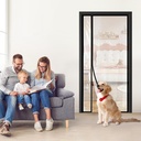 Transparent Insulated Door Curtain, Sunmoxia Reversible Left or Right Side Opening Insulated Door Screen Auto Closer Screen Door for Kitchen, Bedroom, Air Conditioner Room, Fits Door up to 36" x 82"