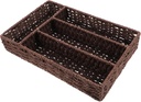 Mobestech Woven Storage Basket for Home Office Decorative Organizer for Cosmetics and Tea Bags Hand-Woven Sundries Bin Handle Suitable for Coffee Station and Vanity